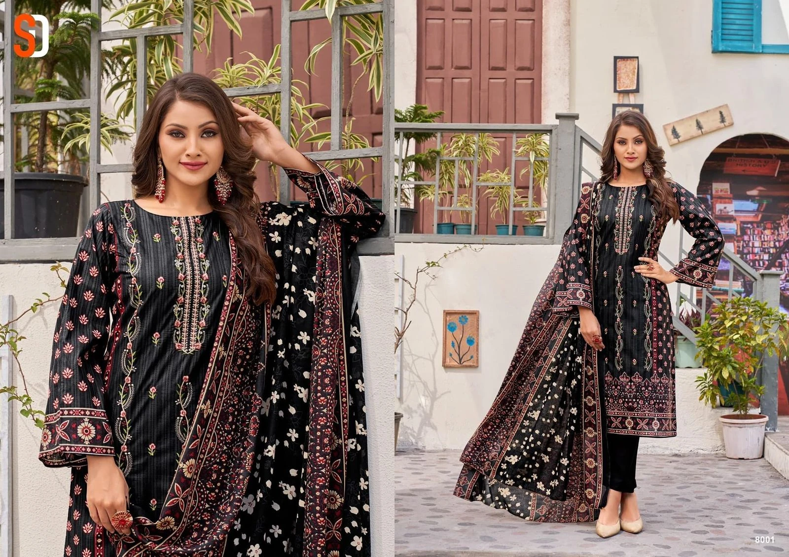 Sharaddha Designer Bin Saeed Vol 8 Pure Cotton Wholesale Pakistani Salwar Suit Catalog — Wholesale Pakistani Suits, MPA wholesale from Surat - Gallery Image 3